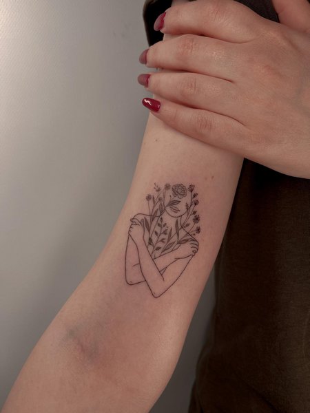 Flower and Self Love Tattoo