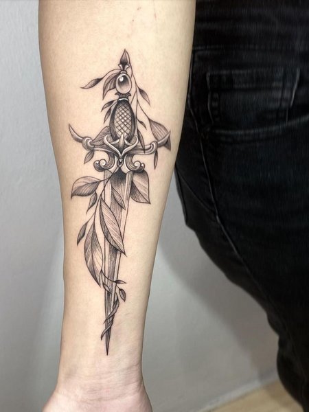 Forearm Dagger Tattoo