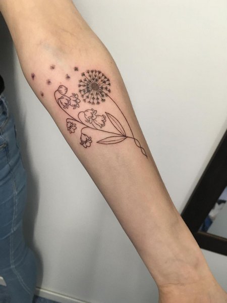 Forearm Dandelion Tattoo