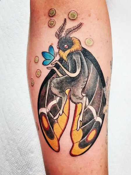 Forearm Mothman Tattoo