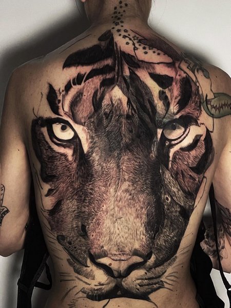 Full Back Tiger Tattoo