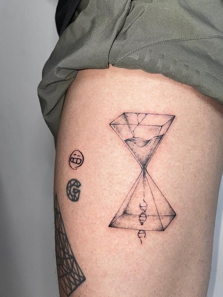 Geometric Hourglass Tattoo