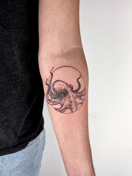 Geometric Octopus Tattoo