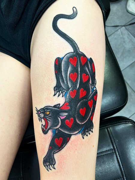 Heart Panther Tattoo