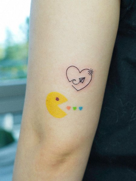 Heart Paper Airplane Tattoo