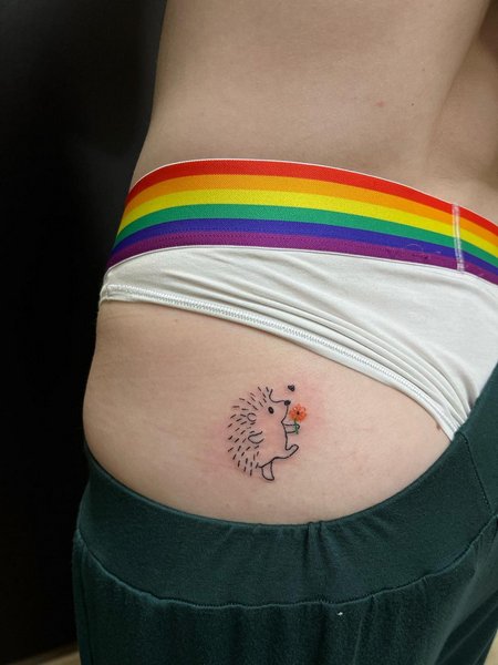 Hedgehog Butt Tattoo