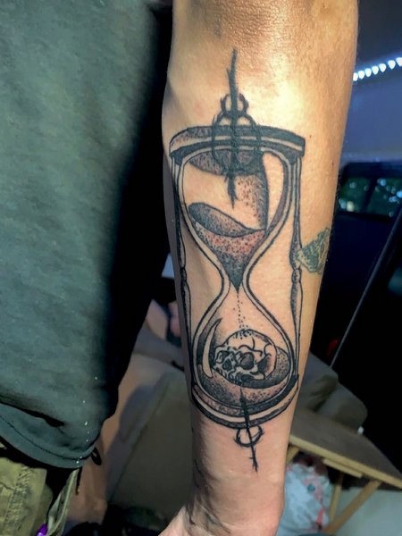 Hourglass Tattoo On Arm