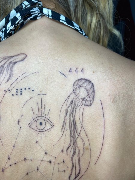 Jellyfish Tattoo On Back