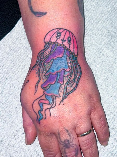 Jellyfish Tattoo On Hand