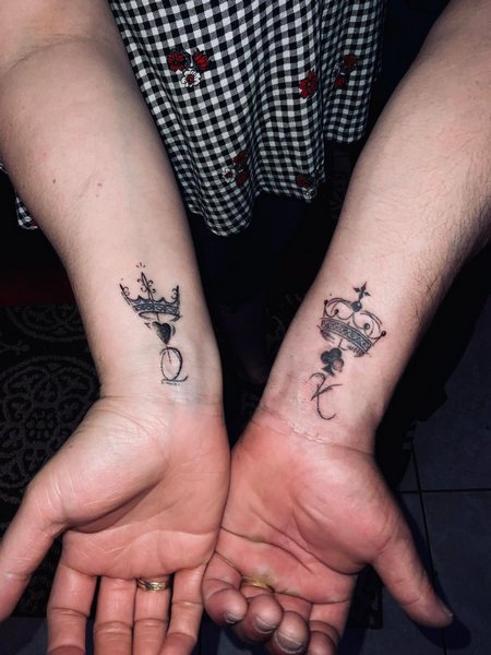 King And Queen Matching Tattoo