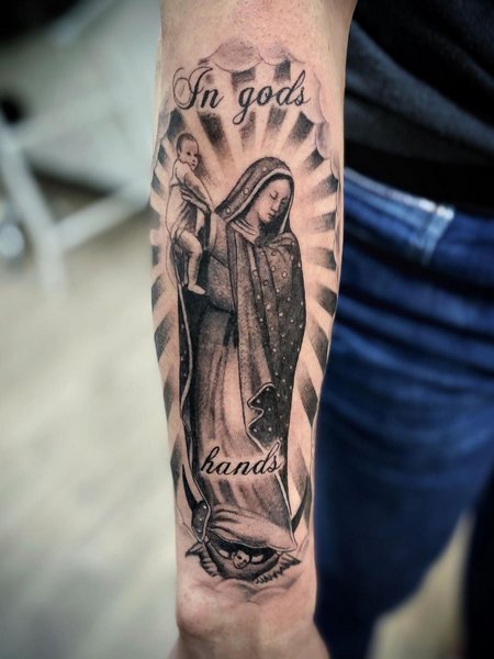 La Virgen De Guadalupe Tattoo On Arm
