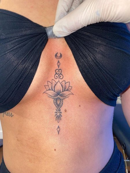 Lotus Underboob Tattoos