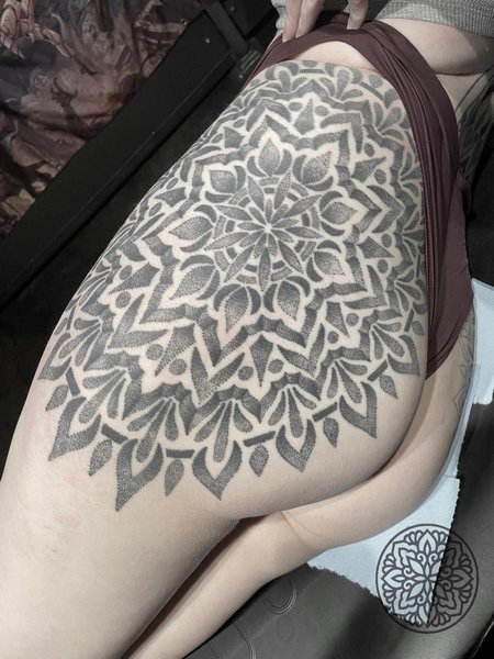 Mandala Butt Tattoo
