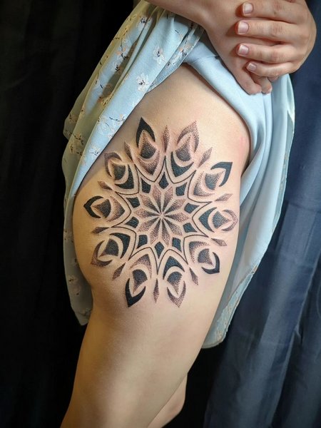 Mandala Hip Tattoo