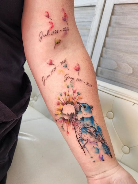 Meaningful Dandelion Tattoo