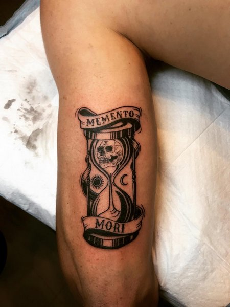 Memento Mori Hourglass Tattoo