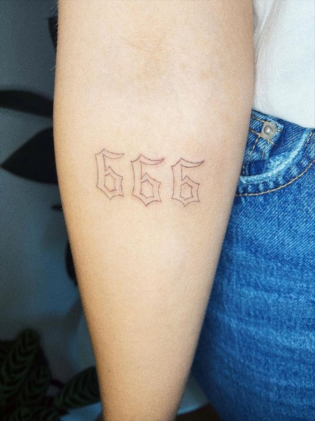 Minimalist 666 Tattoo