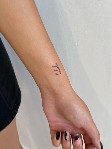 Minimalist 777 Tattoo