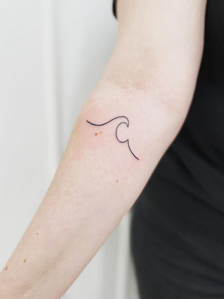 Minimalist Wave Tattoo