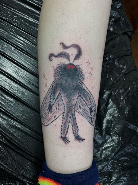 Mothman Tattoo On Ankle