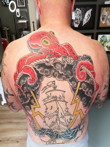 Octopus Tattoo On Back