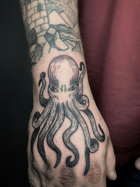 Octopus Tattoo On Hand