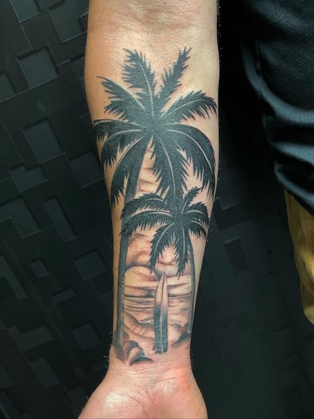 Palm Tree Tattoo Forearm
