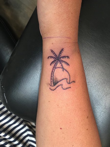 Palm Tree Tattoo On Wrist
