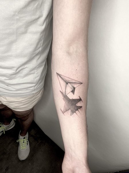 Paper Airplane Tattoo
