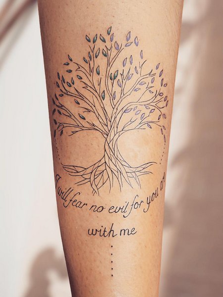 Quote Tree Of Life Tattoo On