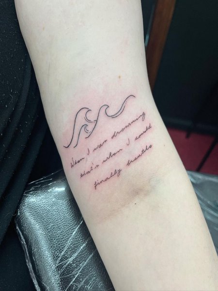 Quote Wave Tattoo