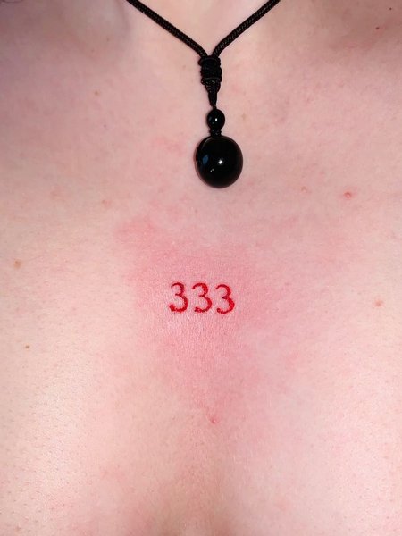 Red 333 Tattoo