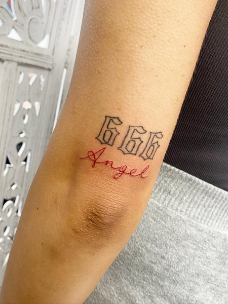 Red Angel 666 Tattoo