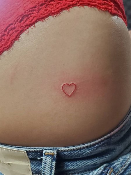 Red Heart Butt Tattoo