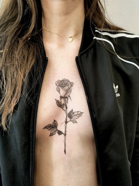 Rose Underboob Tattoos