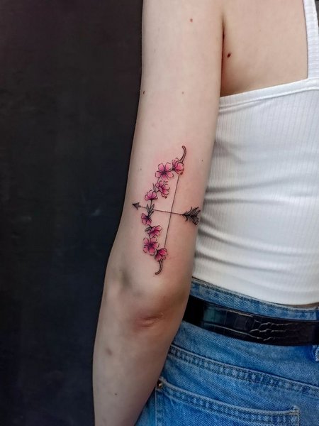 Sagittarius Flower Tattoo
