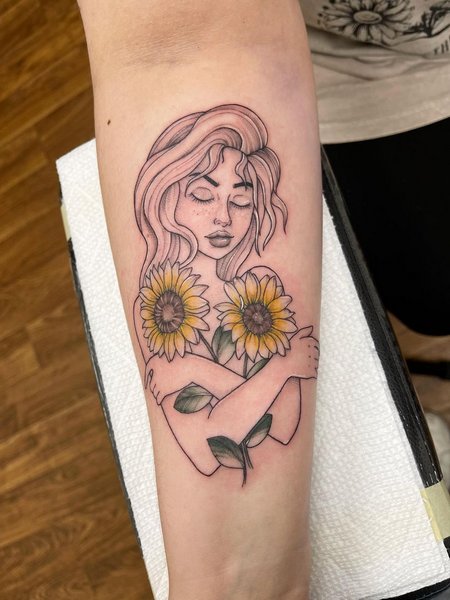 Self Love Sunflower Tattoo