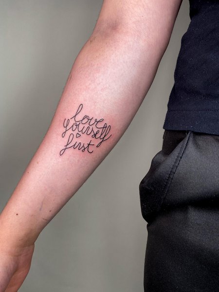 Self Love Tattoo On Arm