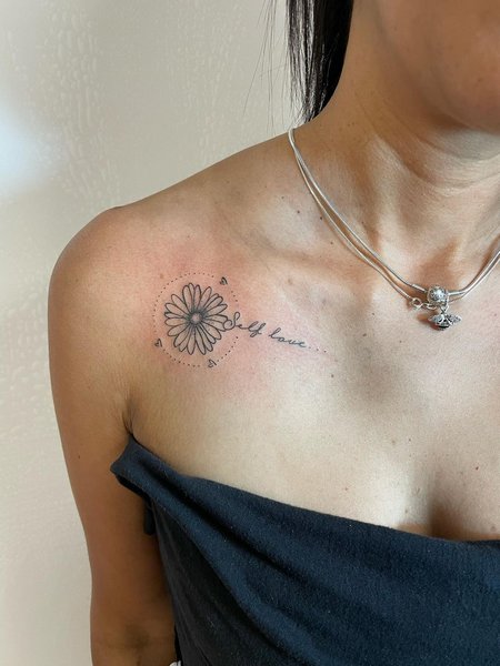Self Love Tattoo On Collarbone