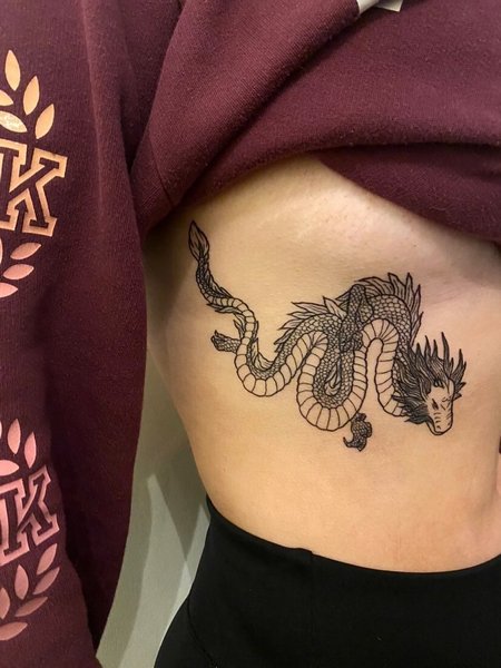 Side Boob Dragon Tattoo