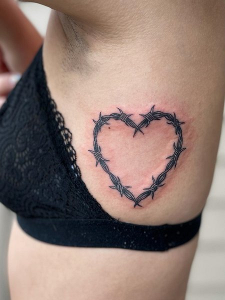 Side Boob Heart Tattoo