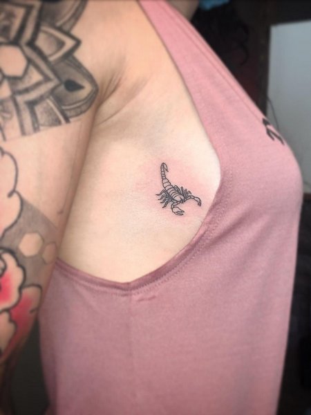 Side Boob Scorpion Tattoo