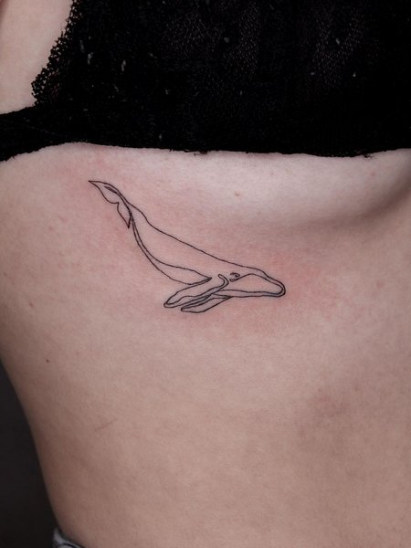 Side Boob Whale Tattoo