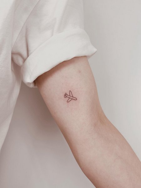 Simple Airplane Tattoo