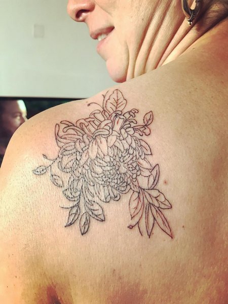 Simple Chrysanthemum Tattoo