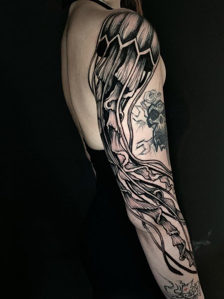 Sleeve Jellyfish Tattoo