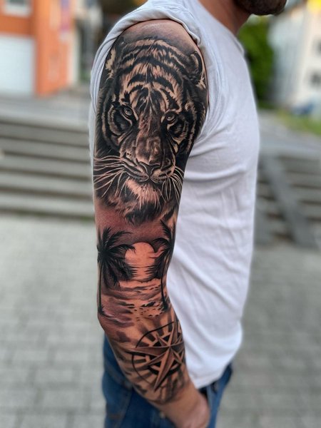 Sleeve Tiger Tattoo