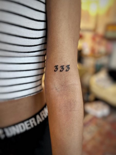 Small 333 Tattoo
