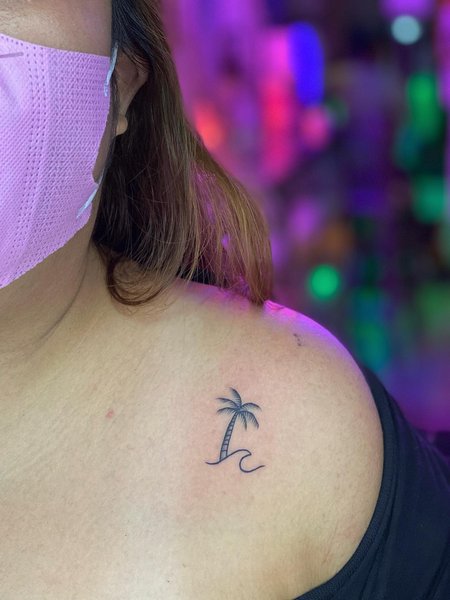 Small Palm Tree Tattoo