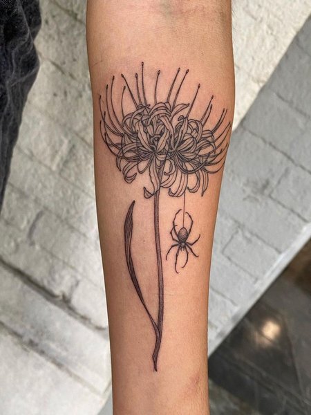 Spider And Spider Lily Tattoo